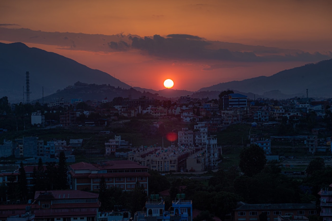 A peaceful sunrise from our Jhigu Casa balcony, where the morning light touches the hills beautifully.